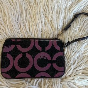 Coach Purple & Black Shimmer Wristlett
